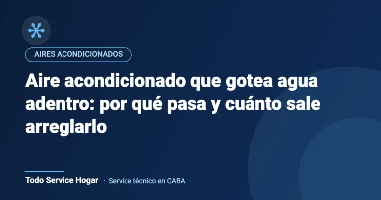 Aire acondicionado que gotea agua adentro: por qué pasa y cuánto sale arreglarlo