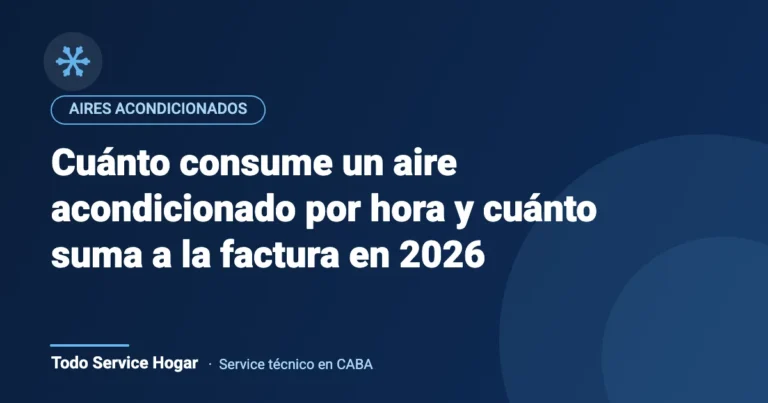 Cuánto consume un aire acondicionado por hora y cuánto suma a la factura en 2026