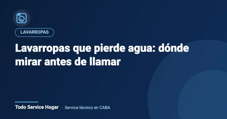 Lavarropas que pierde agua: dónde mirar antes de llamar