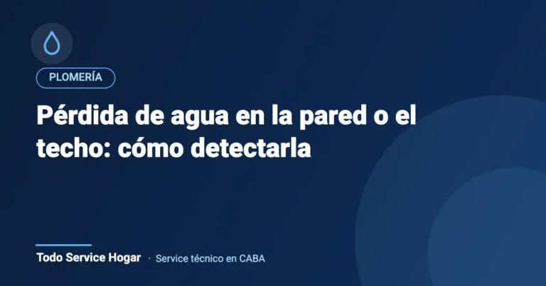 Pérdida de agua en la pared o el techo: cómo detectarla