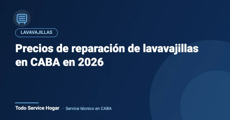 Precios de reparación de lavavajillas en CABA en 2026