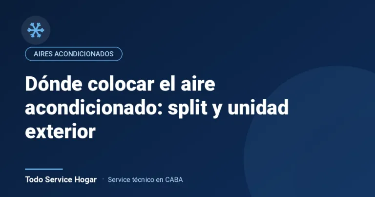 Dónde colocar el aire acondicionado: split y unidad exterior